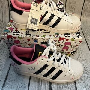 Adidas x Hello Kitty and Friends Kuromi Superstar J Shoes IF3561 Women’s 8